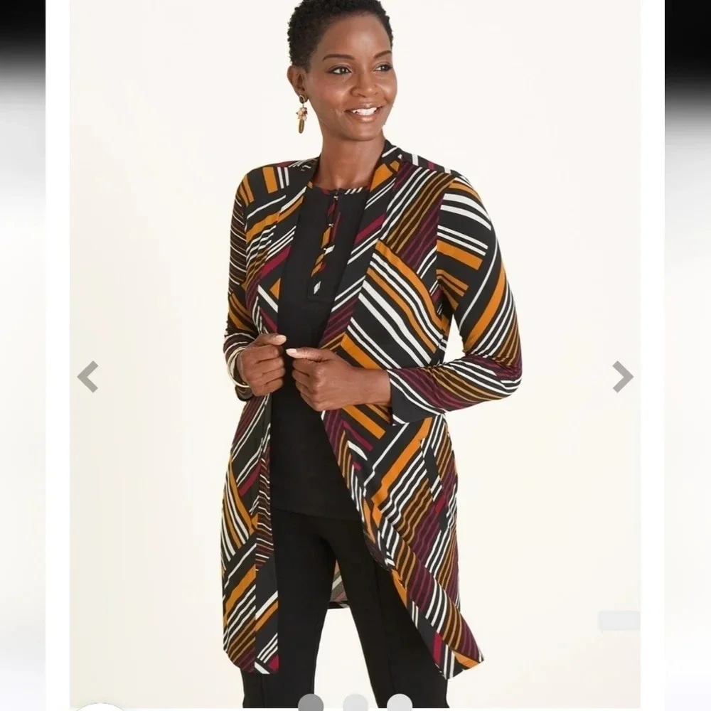 Chico’s Multicolor Travel Duster Jacket Size 4 NWT - Picture 4 of 10